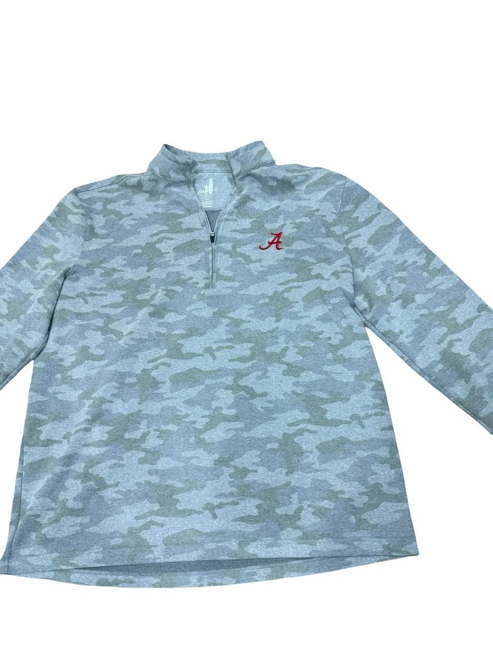 ✨ Johnnie-O Alabama Crimson Tide Gray Camo Quarter Zip Pullover Men’s Large - Picture 3 of 12